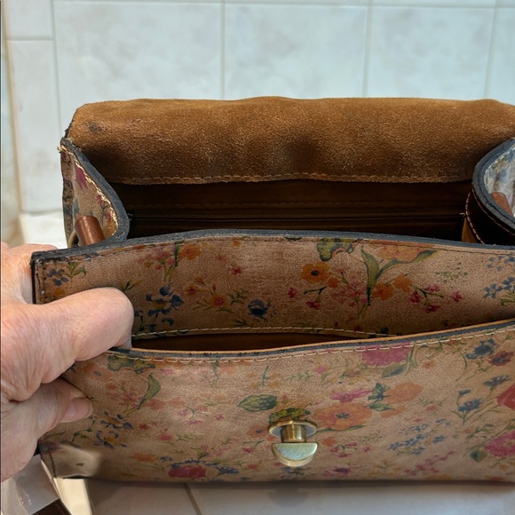 Patricia Nash Chauny Printed Leather Top Handle Satchel with Crossbody Strap - Picture 12 of 13